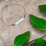 Engraved Silver Bar Chain Bracelet - soicee - So Icee - 