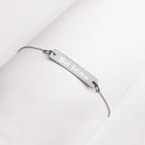 Engraved Silver Bar Chain Bracelet - soicee - So Icee - 